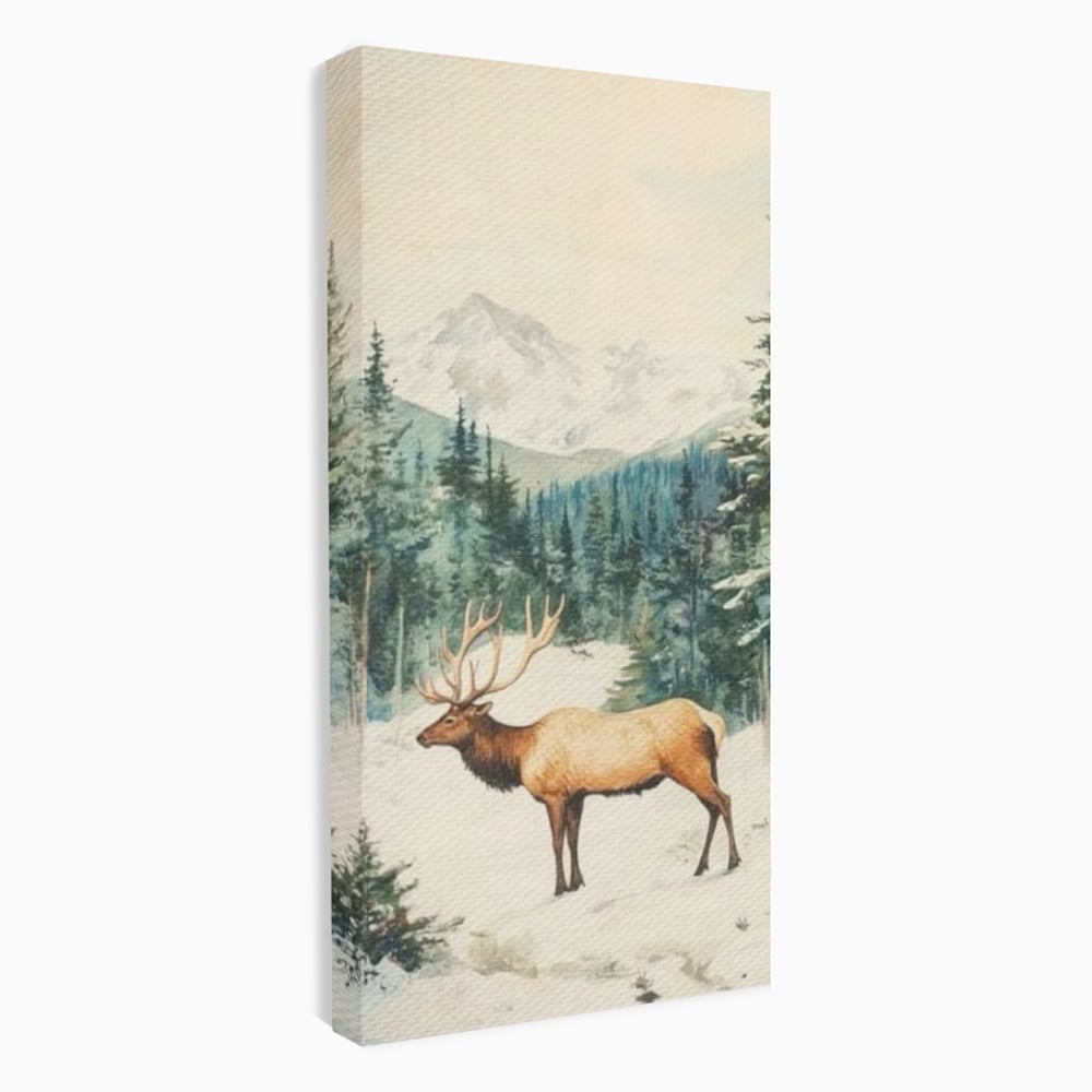 Tablou canvas cu tablou canvas cu cerb in zapada, fara rama, pe sasiu de lemn